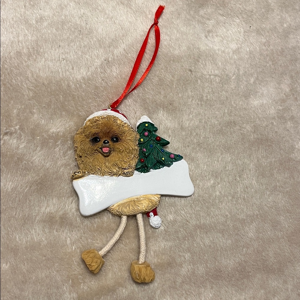 Cute Pomeranian Dog Christmas Ornament